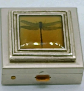 Dragonfly 1.5"X1.5" Metal Pillbox With Dragonfly On Top By KBD Made In USA - Bild 1 von 5