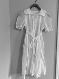 Vintage Laura Ashley Child Girl’s White Lawn Cotton Dress Size 8 Made UK - Picture 1 of 9