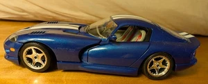 Burago Diecast Dodge Viper GTS Coupe 1996- Blue & White Stripe 1/18 Scale Used - Picture 1 of 10