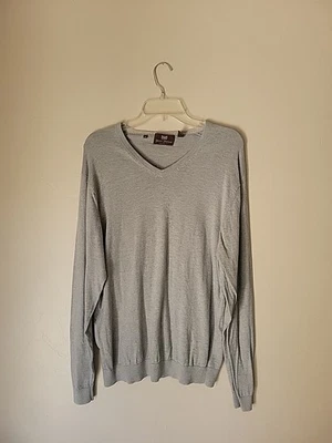 Рубашка мужская Hickey Freeman с длинным рукавом v-образным вырезом M серая мягкая классическая  - Изображение 1 из 4