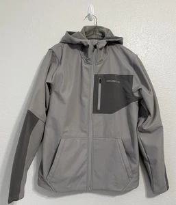 Grundens Men's Small Jacket Gray Hooded SoftShell Full Zip Fishing Outdoor - Picture 1 of 20