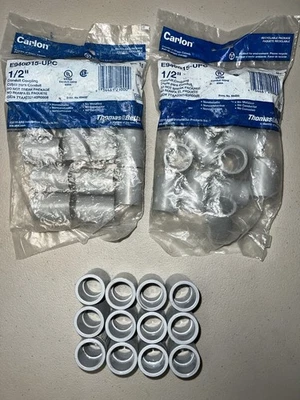 42 Pack 1/2” PVC Conduit Couplings Carlon & Mixed Brands – New - Image 1 of 4