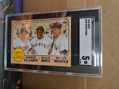 1968 Topps #490 Super Stars Mantle!! Mays!! Killebrew!! SGC 5 EX!!! - Image 1 of 2