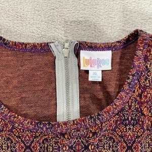 LuLaRoe Womens Dress Size 2XL Amelia Dark Red Heathered Stripes 2X XXL NWT - Picture 1 of 9