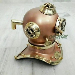 Nautical Vintage Style Brass U.S Navy Mark V Mini Diving Divers Helmet Gift Item - Picture 1 of 5
