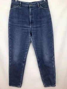 L.L. Bean Womens Vintage Size 18 Lined Blue Tapered Distressed Jeans 33x31 - Picture 1 of 13