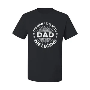 Dad Man Myth Legend Funny Dad Uncle Papa Gift Men Graphic Tshirt - Picture 1 of 14