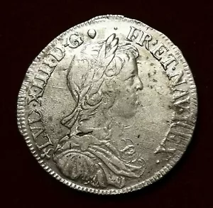 France , Louis XIV ou XIIII , 1/2 Écu à la méche Longue , 1653 F ANGERS TTB/SUP - Imagen 1 de 2