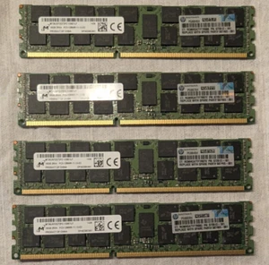 4x 16GB 2RX4 PC3-12800R Micron MT36JSF2G72PZ-1G6E1LF HP:672612-181 Server RAM - Bild 1 von 2