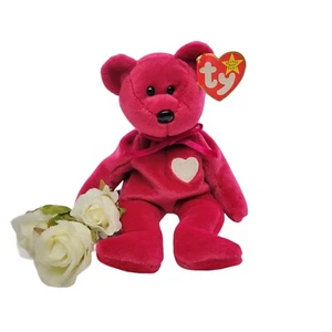 Ty Beanie Baby Original Valentina 1998 Cranberry Heart Vintage Hologram Hangtag - Picture 1 of 11