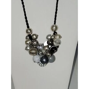 A Chico's Cha-Cha Chunky Beaded Necklace Artsy Statement Boho Cocktail Party NWT - Picture 1 of 13