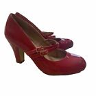 NWT Journee Collection Womens Shoe Shoes Heels Mary Jane Red Straps WENDY 7M