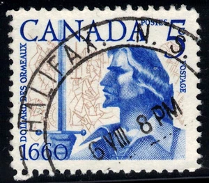 Canada Stamp #390 - Dollard des Ormeaux (1960) 5¢ Halifax, NS Barrel Cancel - Picture 1 of 1