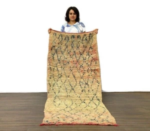 Bohemian Beni Ourain Rug,Vintage Area Rug ,Living Room Rug,Matdoor Area, 2x7 ft - Picture 1 of 14