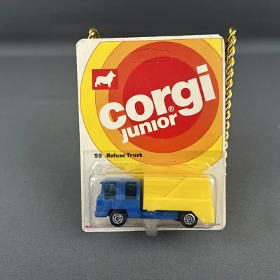 Vintage Corgi Junior 1/64 Scale #55 Refuse Truck Unpunched Red Card NIB - Image 1 of 4