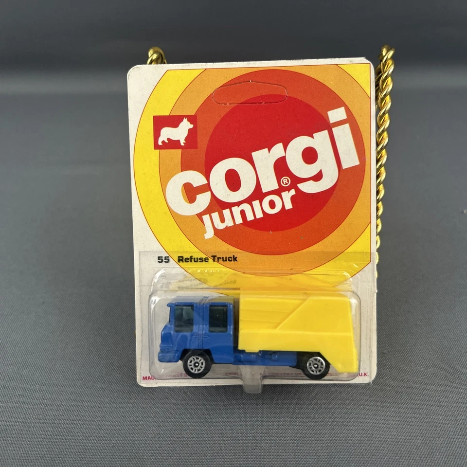 Vintage Corgi Junior 1/64 Scale #55 Refuse Truck Unpunched Red Card NIB - Image 1 of 4