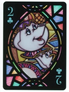Mrs. Potts & Chip 2021 Tenyo Disney Stained Glass Playing Card -Beauty &Beast NM - Picture 1 of 2