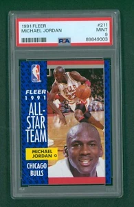 1991 Fleer Basketball Card - #211 Michael Jordan, PSA 9 MINT - Picture 1 of 2