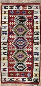 Beautiful Bessarabian - 1960s Antique Romanian Kilim - Tribal Rug - 2 x 3.10 ft - Picture 1 of 8