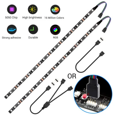 PC Gaming LED Strip Lights Case Lighting Gamer DIY LAMP 4Pin RGB for Aura Sync - Image 1 of 4