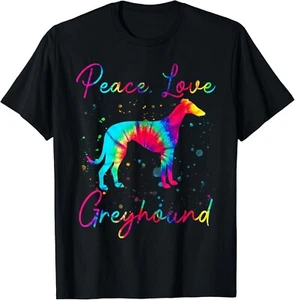 Peace Love Greyhound Funny Dog Lover Gift Unisex T-Shirt - Picture 1 of 3