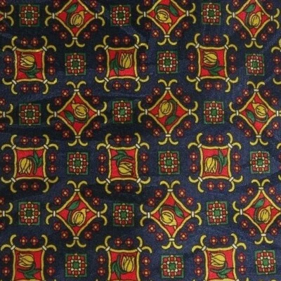 Corbata de seda foulard azul rojo dorado Foto 1 de 4