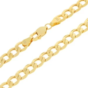 10K Yellow Gold 6.5mm Curb Cuban Italian Link Chain Necklace Mens Womens 20" - Picture 1 of 10