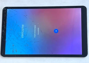 T-Mobile LG G Pad 5 10.1 LM-T600TS Silver Android Tablet *CRACKED* *GOOD TOUCH* - Picture 1 of 4