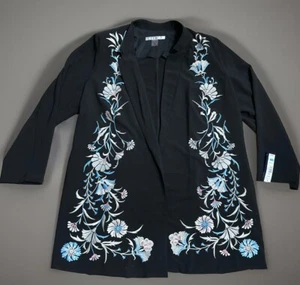 PETER NYGARD Embroidered Jacket - Size 20W Work Attire/ Padded Shoulders /NWT - Picture 1 of 9