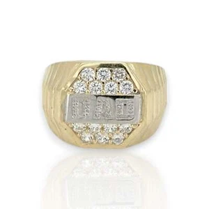 Mens DAD CZ Ring - 10K Yellow Gold - Picture 1 of 16