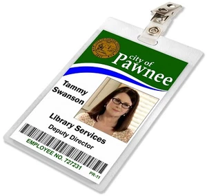 Tammy Swanson, Parks And Recreation / Rec, Pawnee ID Badge Name Tag Card Prop - Picture 1 of 1