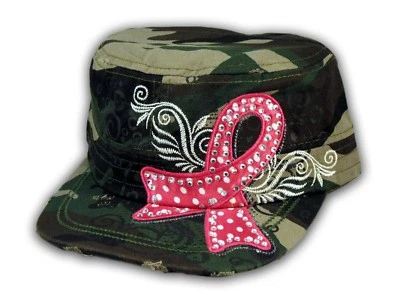Sombrero Cadete Camuflaje con Cinta Rosa Cáncer Foto 1 de 4