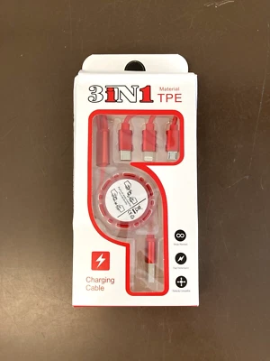 3 in 1 Fast USB Charging Cable Universal Multi Function Cell Phone Charger Cord - Image 1 of 4