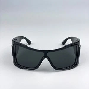 Versace Men Sunglasses Black Dark Grey Wraparound VE4451 GB1/87 BRAND NEW - Picture 1 of 13