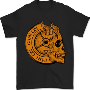 No Pain no Gain Devil Skull Training Gym Mens T-Shirt 100% Cotton - Picture 1 of 14