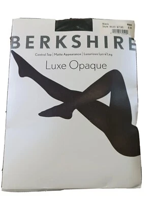 Berkshire women's Pontyhose Tighs Size 1-2  black Luxe Opaque control top 8020 - Image 1 of 4
