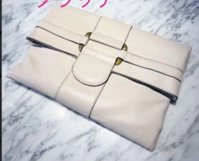 Auténtico Bolso Clutch Alexander McQueen Rosa Beige Cuero de Japón Foto 1 de 4
