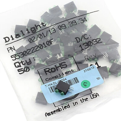 [20pcs] 553-0222-010F Dual LED 3mm Green in Case THT - Bild 1 von 2