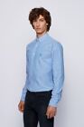 Mens Hugo Boss Oxford Slim Fit Long Sleeve Shirt Light Blue Masboot Size Small