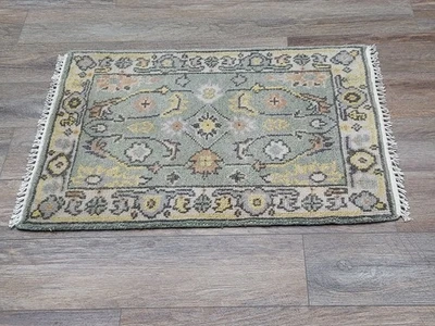 Bohemian Oushak Rug, Oushak Turkish Rug, Hand Made Contemporary Rug, 2x3 Ft - Image 1 of 4
