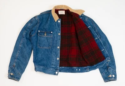 Vintage Polo Ralph Lauren Jacket Women S Denim Trucker Blanket Lined Made in USA - Image 1 of 4
