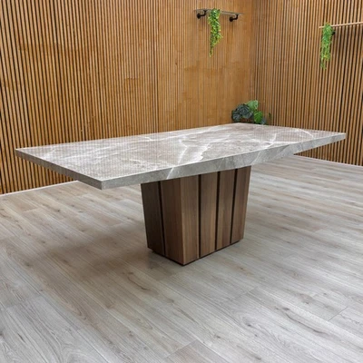 Furniture Village Stone International 'Empire' Solid Marble 200cm Dining Table - Image 1 of 4