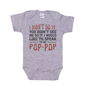 Speak To My Pop Pop, Body Divertido Bebé, Traje de Gran Bebé, Mameluco de Abuelo - Imagen 1 de 4