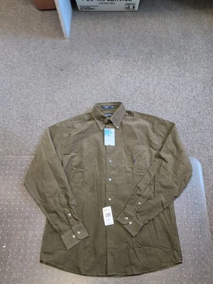 NEW MENS NAUTICA LONG SLEEVE OLIVE GREEN CORDUROY BUTTON DOWN SHIRT 15.5-34/35 - Image 1 of 4