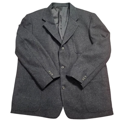 Vintage J.Crew Oarsman Gray Wool Herringbone Blazer Jacket Sport Coat Mens XL - Image 1 of 4