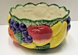 Fitz & Floyd Calypso Fruit 3D Ironstone Serving Bowl 26 oz 6⅜"x3" Vintage - Picture 1 of 10