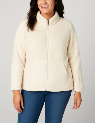 Chaqueta Isaac Mizrahi Suave Difusa Para Mujer Talla Grande Cremallera De Gran Tamaño Elegante Foto 1 de 4