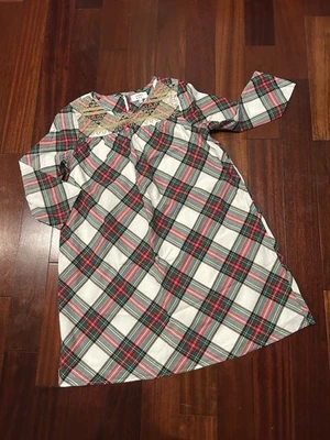 Girls Crown & Ivy Christmas Dress Sz 16 Tartan Plaid Gold Tree Embroidery Preppy - Image 1 of 4