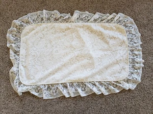 Vintage Spitze Kissen Schein Elfenbein Übergröße 35" x 20" JCPenney - Bild 1 von 8