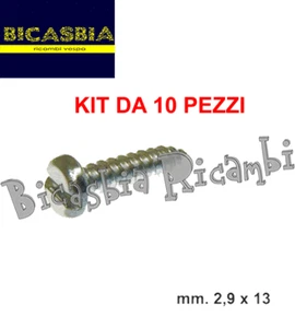 14304 - KIT 10 VITI VITE INOX TESTA CACCIAVITE mm.2,9x13 PER LISTELLI VESPA - Picture 1 of 1